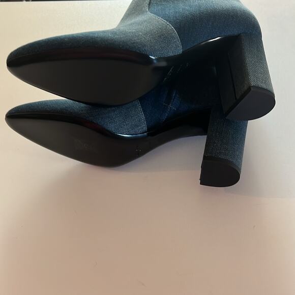 Saint Laurent Lou 75 Denim Zip Ankle Booties NEW EU 40 US 10 - Picture 12 of 16